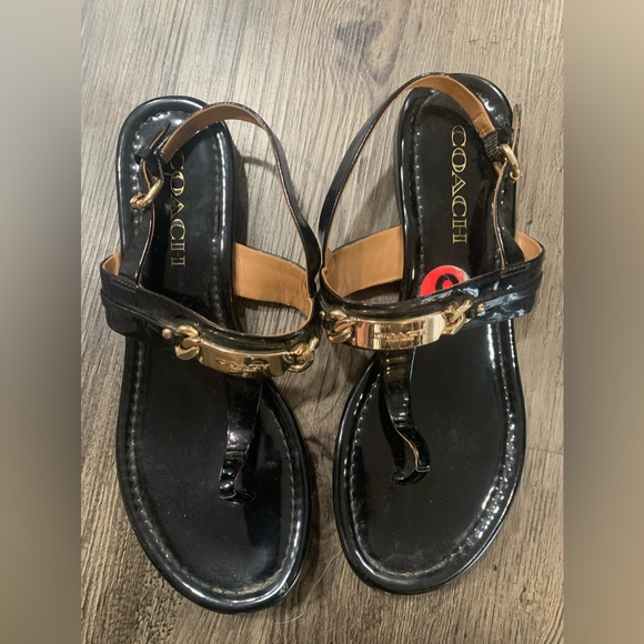 Coach Size 6 black sandel - Picture 1 of 5